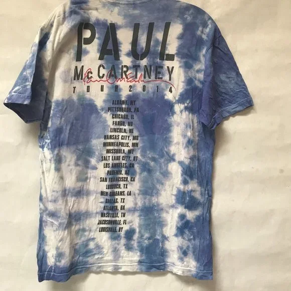 Paul McCartney Size Medium Soft Cotton Tee Shirt TShirt Tie Dyed 2014 Concert - Picture 5 of 5